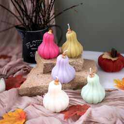 Pumpkin Candle Eco-Friendly Soy Beeswax, Handmade Halloween Decor - thumbnail 4