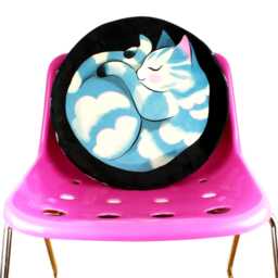 Diy Kit - Curled Up Cat Cushion - Large Throw Pillow Sewing Kit Stuffing Not Included - thumbnail 3