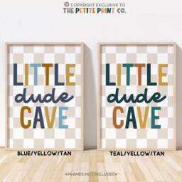 Little Dude Cave Print -- Boys Bedroom Print, Playroom Nursery Toddler Bedroom, Room Decor, Unframed - thumbnail 3