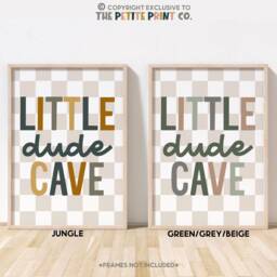 Little Dude Cave Print -- Boys Bedroom Print, Playroom Nursery Toddler Bedroom, Room Decor, Unframed - thumbnail 2