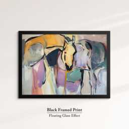 Horse Abstract Oil Painting Framed Print & Canvas Large Luxury Animal Wall Art Poster Home Decor Interior Lover Gifts - thumbnail 2