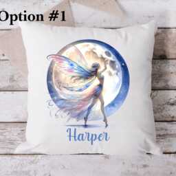 Personalised Moon Fairy Cushion Gift, Custom Name Cushion, Magical Bedroom Decor - thumbnail 2