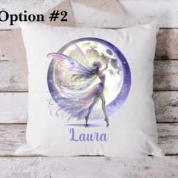 Personalised Moon Fairy Cushion Gift, Custom Name Cushion, Magical Bedroom Decor - thumbnail 3