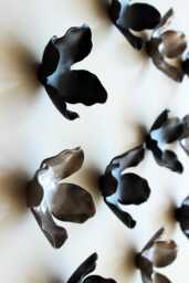 Garland - Metallic Bronze & Black Wall Art Flowers Floral Porcelain 3D Ceramic Sculpture 22
