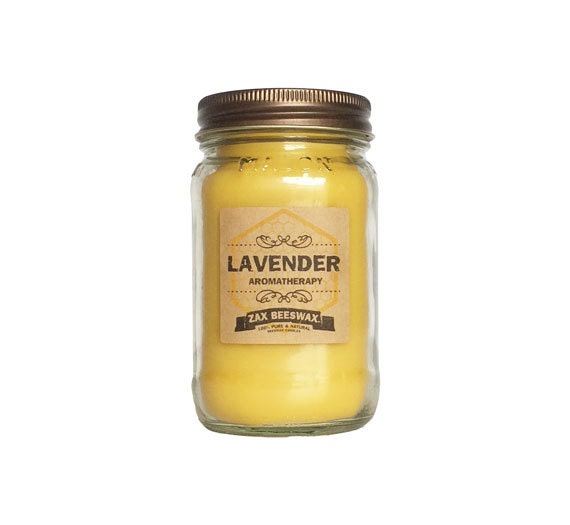 16Oz Lavender Essential Oil Beeswax Mason Jar Candle - 16 Oz