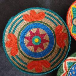 Handmade Woven Wall Basket Set Boho African Decor - thumbnail 3