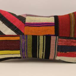 Turkish Kilim Pillow Patchwork Throw Pillow Accent Sofa Lumbar Covers 12X20 in - 30 X 50 cm 4Oef-1119 - thumbnail 2
