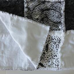 Zebra Baby Rag Quilt Black & White African Safari Crib Blanket - thumbnail 2