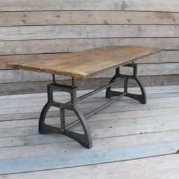 For??t Elvington Height Adjustable Cast Iron Vintage Raw Steel A Frame Bench Dining Desk Table Legs - thumbnail 2