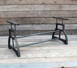 Elvington Height Adjustable Cast Iron Vintage Raw Steel A Frame Bench Dining Desk Table Legs