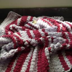 Crochet Baby Blanket, Orchid & Berries By Mwc - thumbnail 2