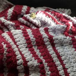 Crochet Baby Blanket, Orchid & Berries By Mwc - thumbnail 3