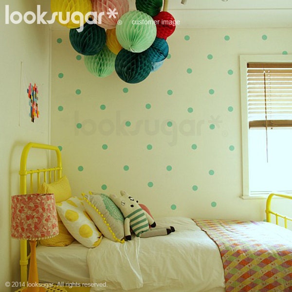 2 Inch Polka Dots Wall Decals - Dot Stickers With Wallpaper Effect Stencil Ap0017Nf - image 1