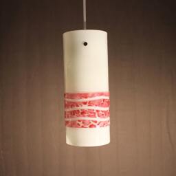 Fused Glass Pendant Light. Series Cylinder With Accent