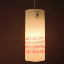 Fused Glass Pendant Light. Series Cylinder With Accent - thumbnail 3
