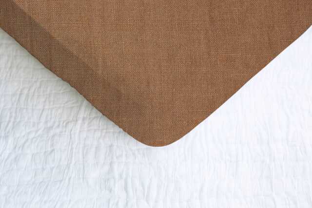 Ginger Linen Crib Sheet Solid Color Nursery Bedding - image 1