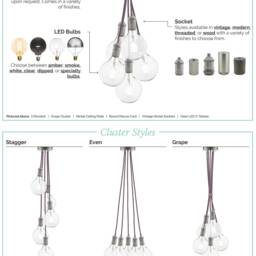 Simple Dining Chandelier - Custom Colors Multi Pendant 5 Cluster Modern Ceiling Fixture. Table Lighting Led Light - thumbnail 2