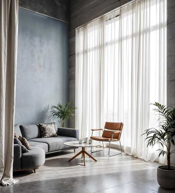 Extra Wide Linen Sheer Curtains, Light Filtering Drapes, Custom Size Drapery - image 1