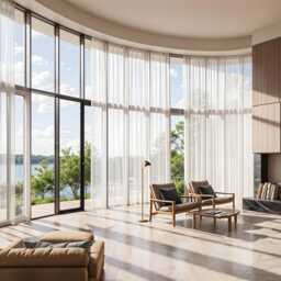 Extra Wide Linen Sheer Curtains, Light Filtering Drapes, Custom Size Drapery - thumbnail 2
