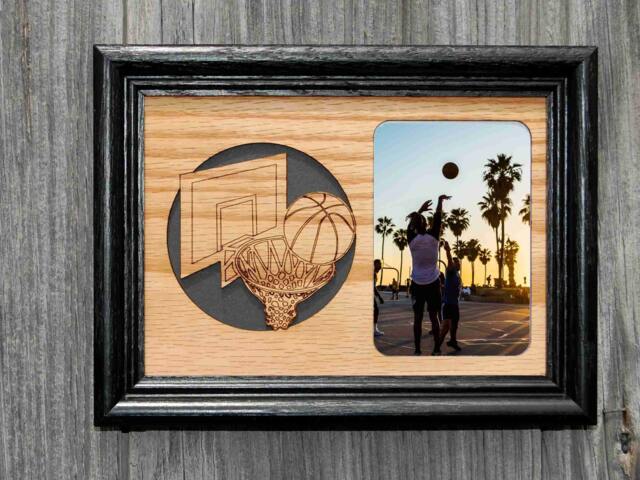 Basketball Picture Frame - 5x7 Holds 3x4 Photo, Player Gift, Parent Decor, Wood Custom - image 1