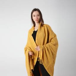 Yellow Big Waffle Summer Throw Blanket, Patio Outdoor Throw, Soft Picnic Cotton Tv Cozy Couch Blanket - thumbnail 2