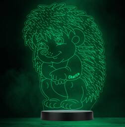 Baby Hedgehog Children's Animal Personalised Gift Colour Change Lamp Night Light - thumbnail 1