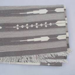 Multiple Sizes Grey & White Stripes Handmade Cotton Rug Dhurrie - Colour - thumbnail 4
