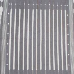 Multiple Sizes Grey & White Stripes Handmade Cotton Rug Dhurrie - Colour - thumbnail 2