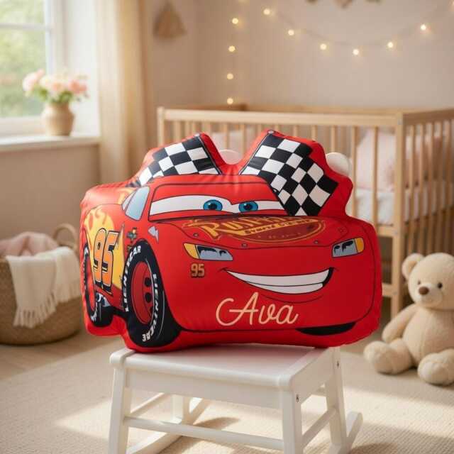 Personalized Lightning Mcqueen Pillows, Cushions With Name, Cars Pixar Pillow, Decorative Pillows For Kids Rooms - image 1