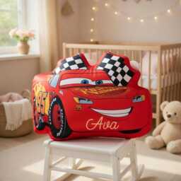 Personalized Lightning Mcqueen Pillows, Cushions With Name, Cars Pixar Pillow, Decorative Pillows For Kids Rooms - thumbnail 1
