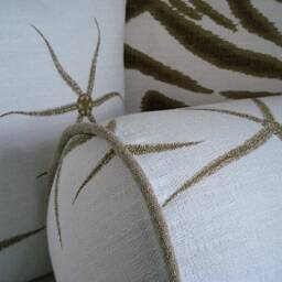 Seastars Coastal Pillow Cover - Neutral Textured White /Taupe Cotton - thumbnail 2