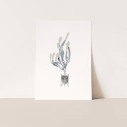 Floral Art Print, Handmade Collage With Fine Naturalistic Patterns, Minimalist Wall Hanging For Plant Lovers, Bathroom Decor - thumbnail 2