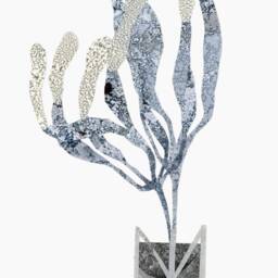 Floral Art Print, Handmade Collage With Fine Naturalistic Patterns, Minimalist Wall Hanging For Plant Lovers, Bathroom Decor - thumbnail 3