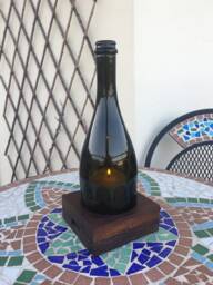 Handcrafted Wood & Glass Lamp