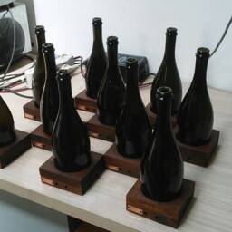Handcrafted Wood & Glass Lamp - thumbnail 3