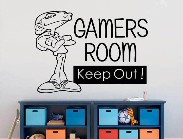 Gamers Room Wall Sticker, Gamers Decal, Keep Out Quote Gamer Decals - image 1