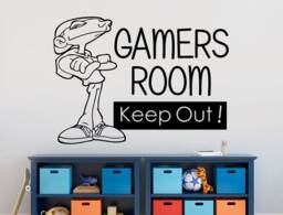 Gamers Room Wall Sticker, Gamers Decal, Keep Out Quote Gamer Decals