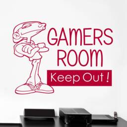 Gamers Room Wall Sticker, Gamers Decal, Keep Out Quote Gamer Decals - thumbnail 3