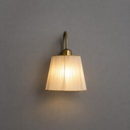 Handmade Ribbon Shade Wall Sconce, Vintage Brass Lamp, Modern Farmhouse Lighting - thumbnail 2