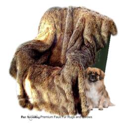 Coyote Wolf Faux Fur Throw Blanket, Luxury Shag Minky Lining - thumbnail 1