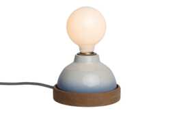 Blue & White Sennen Table Lamp in Ceramic Oak