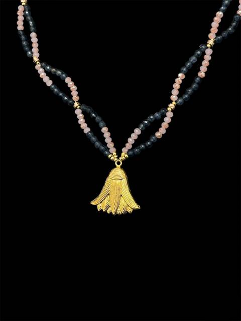 Egyptian Lotus Flower Necklace Beaded Charm, Made in Egypt - image 1