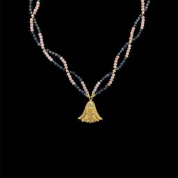 Egyptian Lotus Flower Necklace Beaded Charm, Made in Egypt - thumbnail 3