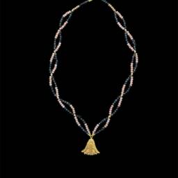 Egyptian Lotus Flower Necklace Beaded Charm, Made in Egypt - thumbnail 2
