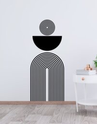 Sale Geometric Wall Decals Abstract Circle Vinyl Stickers - thumbnail 1