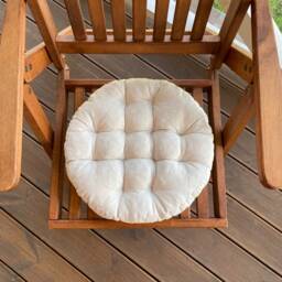 Round Linen Chair Cushion For You Home Pad With Tie With Ties