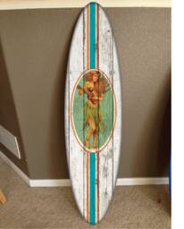 Custom Surfboard Wall Decor Hawaiian Beach Art - 4 Ft - thumbnail 1
