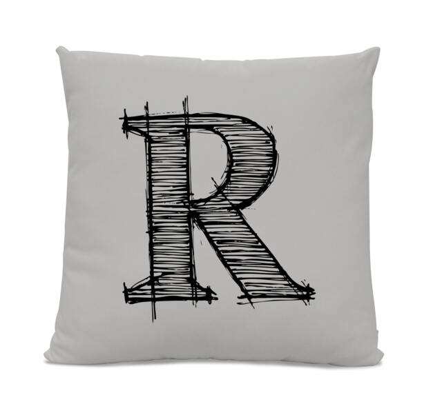 Initial Pillow - Letter With R Monogrammed Custom Throw