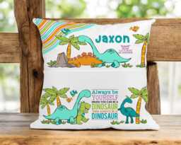 Children's Personalised Book Cushion, Gift For Children, Birthday Ideas, Dinosaur Perfect Bedtime Stories