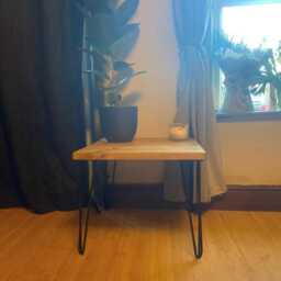 Ullswater Handmade Side/Coffee Table & Metal Legs, Wax Finish - Rustic Solid Wood, Bookshelf, Shelve - thumbnail 3